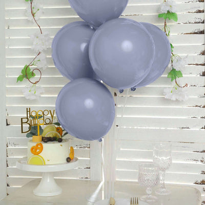 25 Pack 10" Matte Blue Gray Double Stuffed Prepacked Latex Balloons