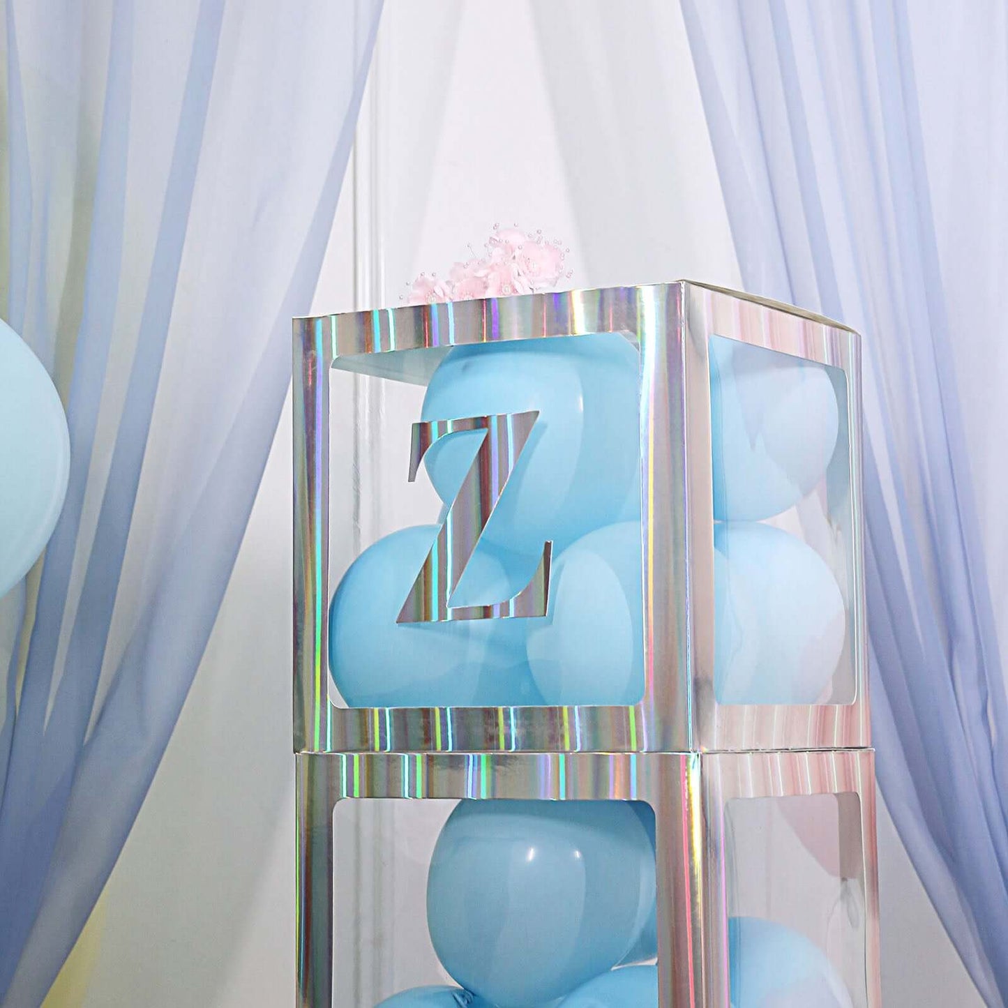 4 Pack 5" Iridescent Alphabet Stickers Banner, Customizable Stick on Letters - Z