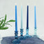 8-Pack LED Flickering Lighting Mixed Blue - Flameless Battery Operated Taper Candles 11"