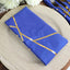 5 Pack Polyester 20"x20" Napkins Royal Blue with Gold Geometric Foil Pattern - Modern Reusable Dinner Napkins
