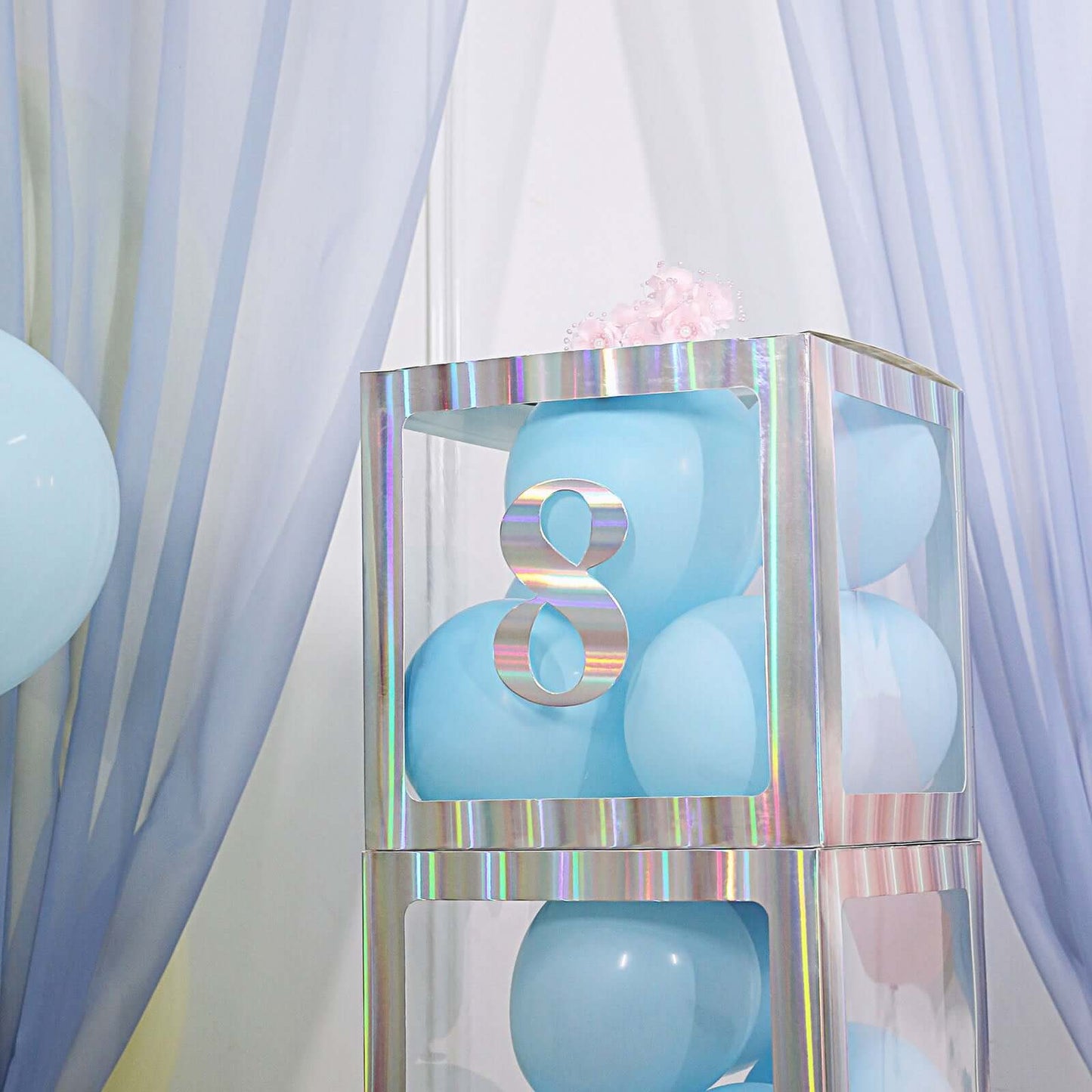 4-Pack Stickers Banner Custom 0-9 Number "8" Design Iridescent - Milestone Age and Date Stick-On Numbers 5"