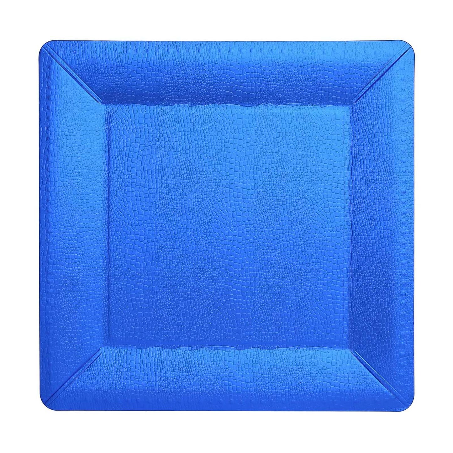 10-Pack Disposable Square Charger Plates in Royal Blue with Leather Like Texture - 1100GSM Durable Paper Chargers 13"