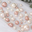 200Pcs Assorted Pearl Beads Vase Fillers in Rose Gold and Off White - Lustrous DIY Craft Bead Set