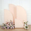 Set of 4 Matte Blush Spandex Half Moon Chiara Backdrop Stand Covers, Custom Fitted Wedding Arch Covers - 2.5ft,5ft,6ft,7ft