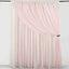 Blush Chiffon Polyester Event Curtain Drapes, Dual Layer Divider Backdrop Curtain Panels with Rod Pockets - 10ftx10ft