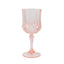 6-Pack Plastic Cocktail Goblets Transparent Blush Crystal Cut - Shatterproof Drinkware 8oz