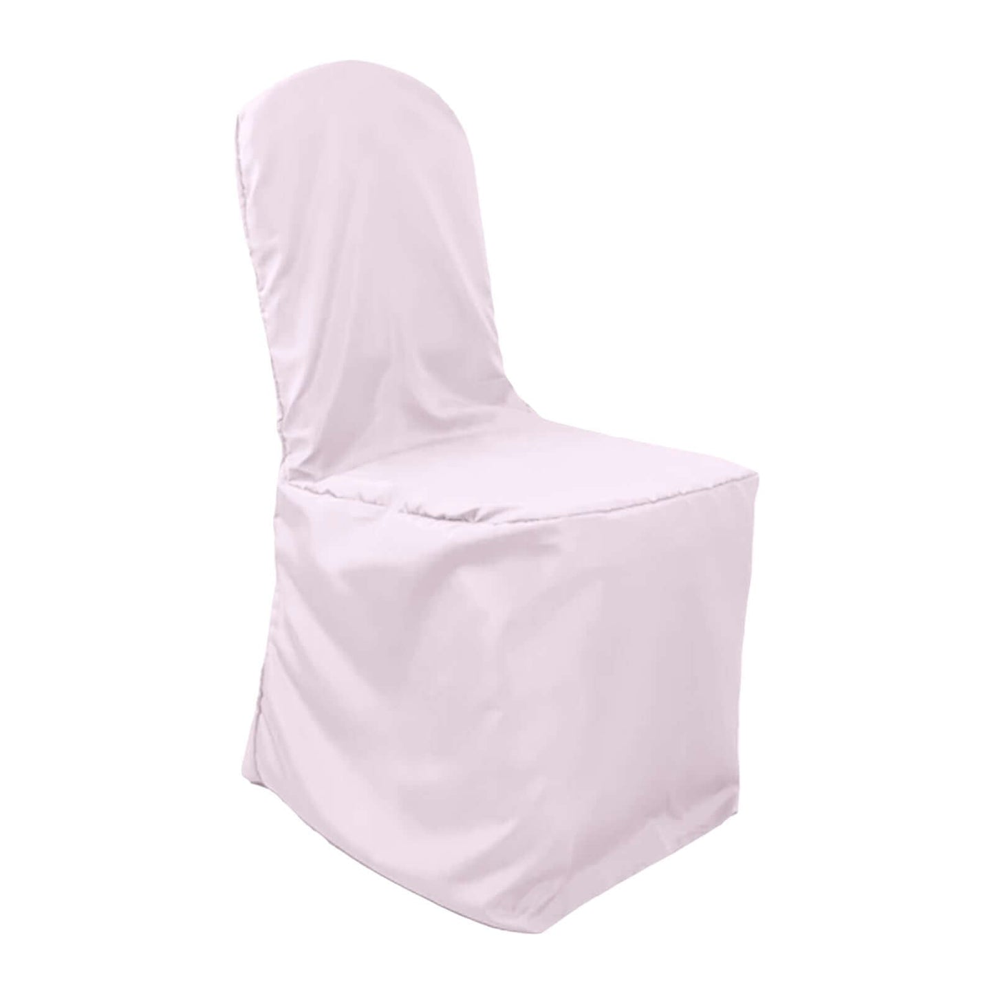 Polyester Slip On Banquet Chair Covers Blush - Stain-Resistant Reusable Durable Fabric