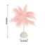 Table Lamp Feather Design Blush LED Battery Operated - Cordless Wedding Centerpiece 15"