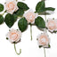24 Roses 2" Blush Artificial Foam Flowers With Stem Wire and Leaves