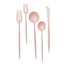 50-Pack Plastic Utensil Set Blush Pink - Premium Disposable Heavy Duty Sleek Flatware