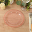 10-Pack Transparent Blush Plastic Dessert Plates â€“ 8" Round with Beaded Rim, Disposable for Parties & Events