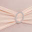 Spandex Chair Cover with Silver Rhinestone Buckled Sash Band Blush - Stretch Fitted Slipcover