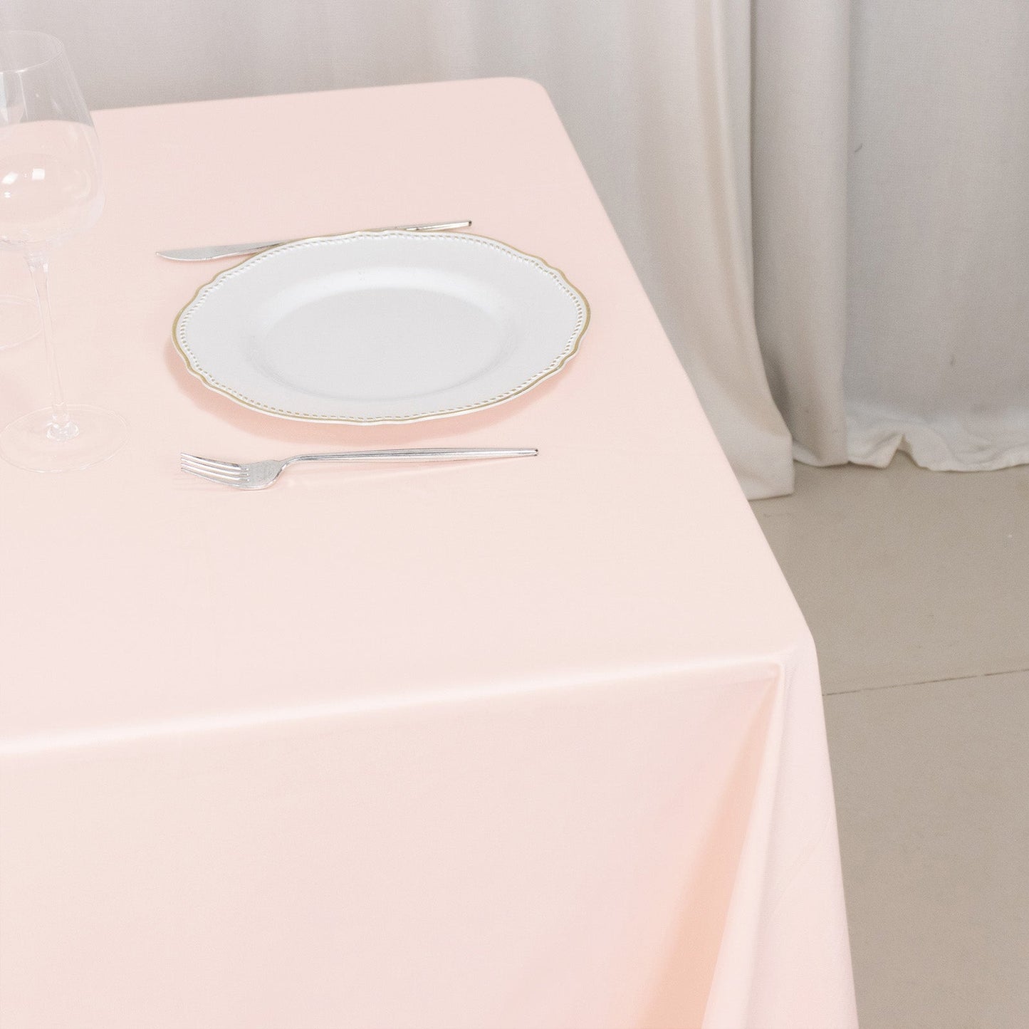 Scuba Square 70"x70" Tablecloth Blush - Wrinkle Free & Stain Resistant Table Cover