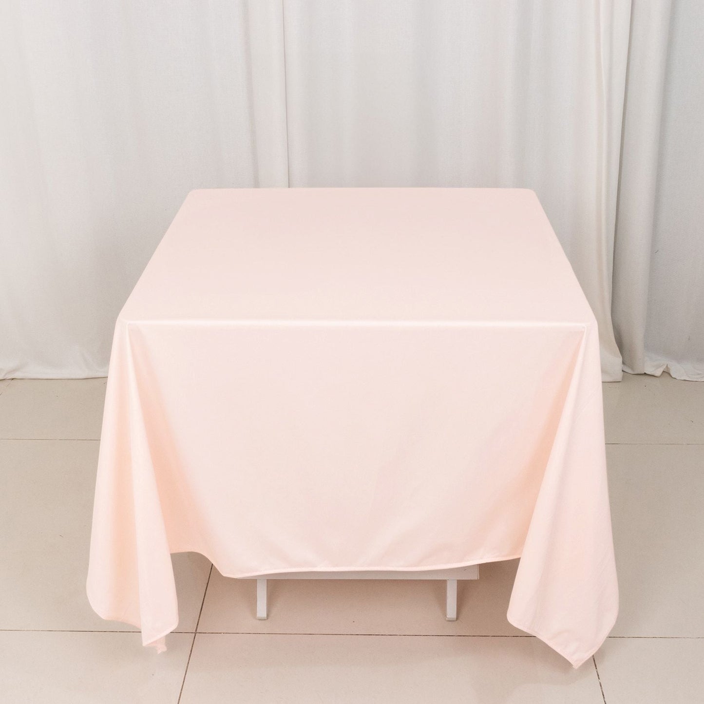 Scuba Square 70"x70" Tablecloth Blush - Wrinkle Free & Stain Resistant Table Cover