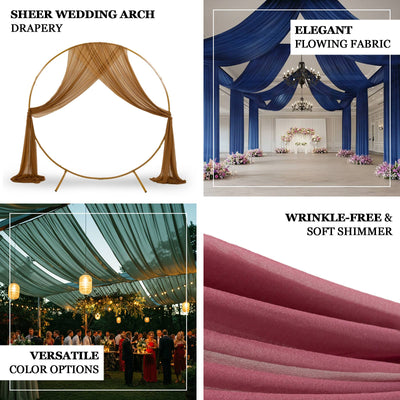 Blush Sheer Backdrop Drape â€“ 5ftx32ft Wedding Arch & Ceiling Decor Panel Wrinkle Free with Soft Shimmer - Backdrops