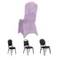 Spandex Chair Cover with Silver Rhinestone Buckled Sash Band Lavender Lilac - Stretch Fitted Slipcover