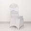 Spandex Chair Cover with Silver Rhinestone Buckled Sash Band White - Stylish Stretch Fitted Slipcover for Banquets & Events