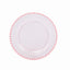 10-Pack Transparent Blush Plastic Dessert Plates â€“ 8" Round with Beaded Rim, Disposable for Parties & Events