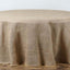 Burlap Jute 108" Round Tablecloth Natural - Rustic Boho Chic Table Linen