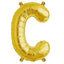13" Matte Gold Letter and Number Balloons, Mylar Foil Balloons