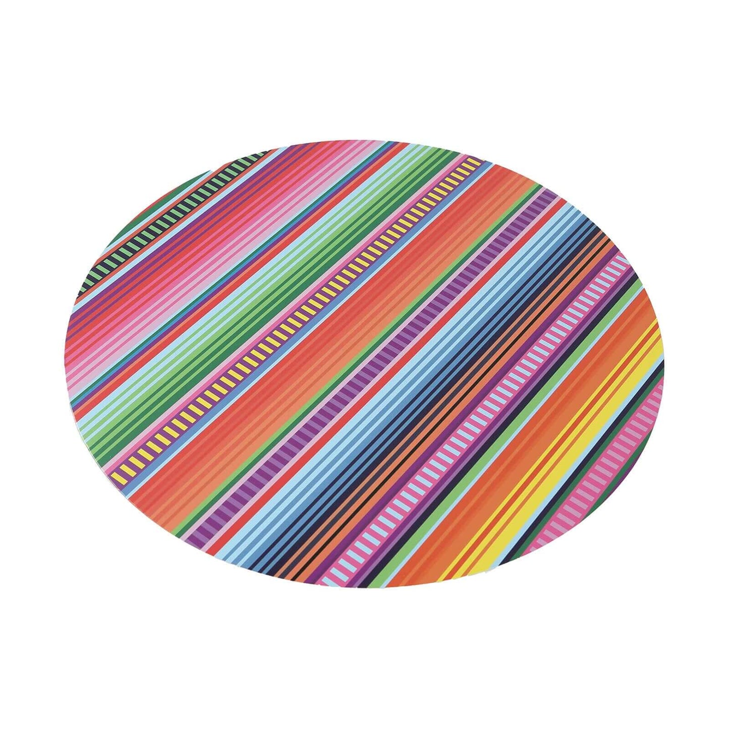 10-Pack Disposable Table Placemats with Multicolor Mexican Serape Fiesta Striped Print - 300GSM Festive Paper Placemats for Cinco de Mayo & Mexican-Themed Events 13"