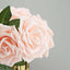 24 Roses 5" Blush Artificial Foam Flowers With Stem Wire and Leaves