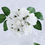 24 Roses 2" White Artificial Foam Flowers With Stem Wire and Leaves