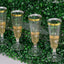 Set of 3 Champagne Wall Glass Holder Green - Tiered Faux Boxwood Stemware Rack Cocktail Display Drink Organizer for Classy Events & Banquets 24", 33", 42"