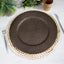 6-Pack Acrylic Round Charger Plates 13" in Natural Brown with Rattan-Like Design, Farmhouse Disposable Plastic Charger Tableware