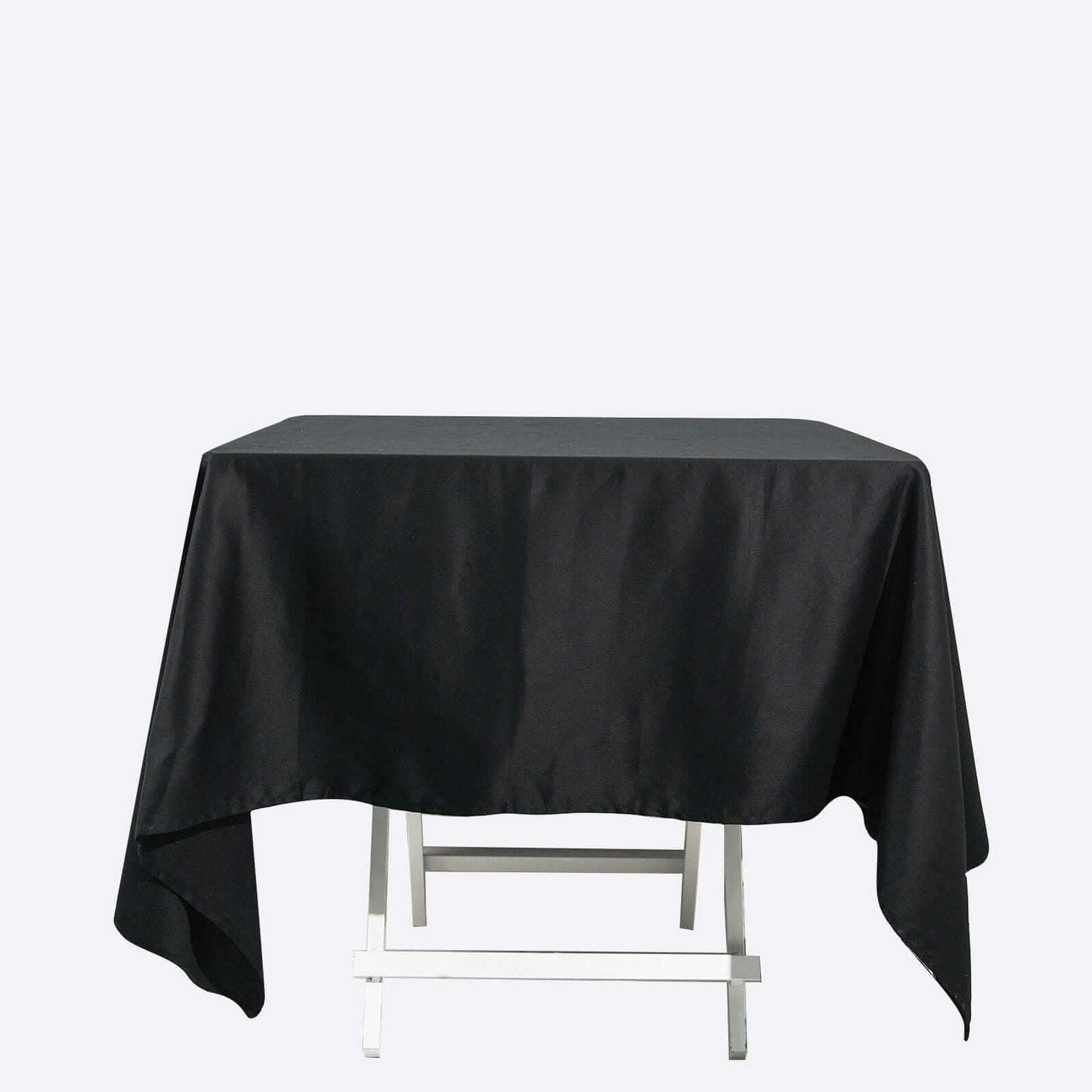 100% Cotton 70"x70" Square Tablecloth Black Linen - Soft & Breathable Fabric Table Cover