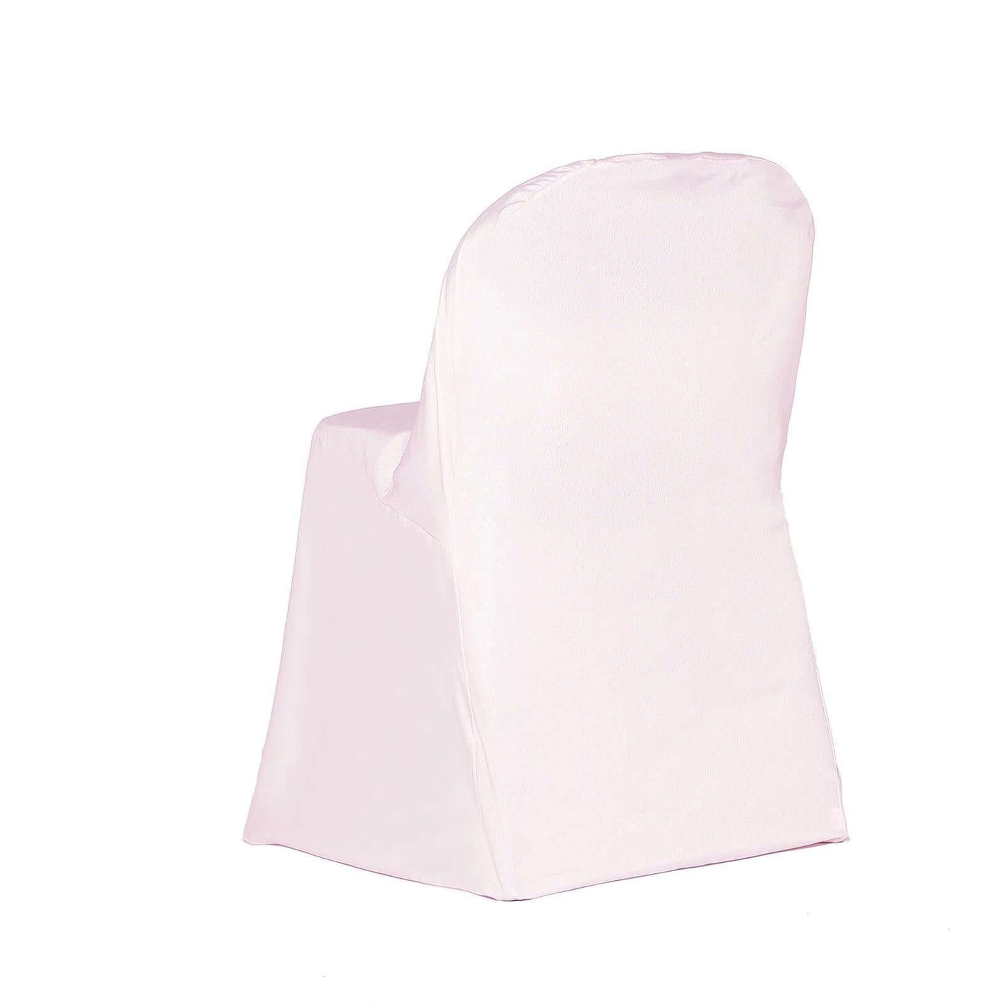 Polyester Slip On Folding Chair Covers Blush - Stain-Resistant Reusable Durable Fabric