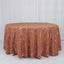 Polyester 120" Round Tablecloth Terracotta (Rust) with Gold Foil Geometric Pattern Wrinkle-Resistant Seamless Table Cover