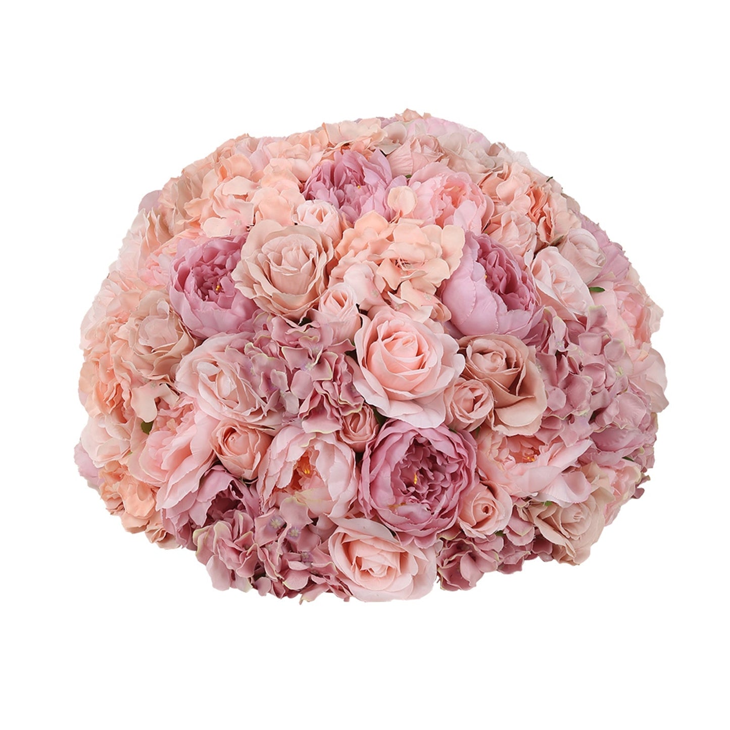 Pre-Arranged Silk Rose Wedding Centerpiece, Blush Artificial Rose Flower Balls Arrangement Table Decor - 20"