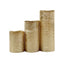 Set of 3 LED Flameless Pillar Candles Remote Operated Metallic Gold - Battery Powered 4", 6", 8"