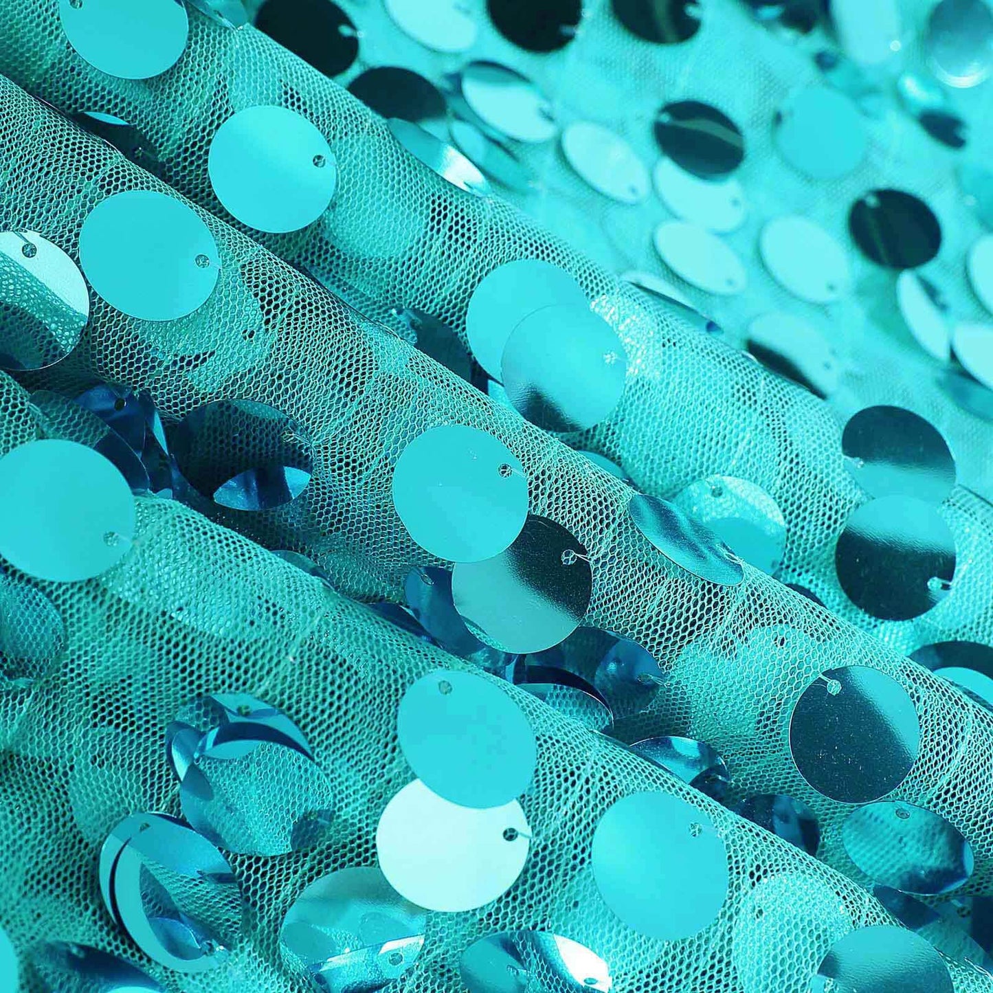 8ftx8ft Turquoise Big Payette Sequin Event Curtain Drapes, Backdrop Event Panel