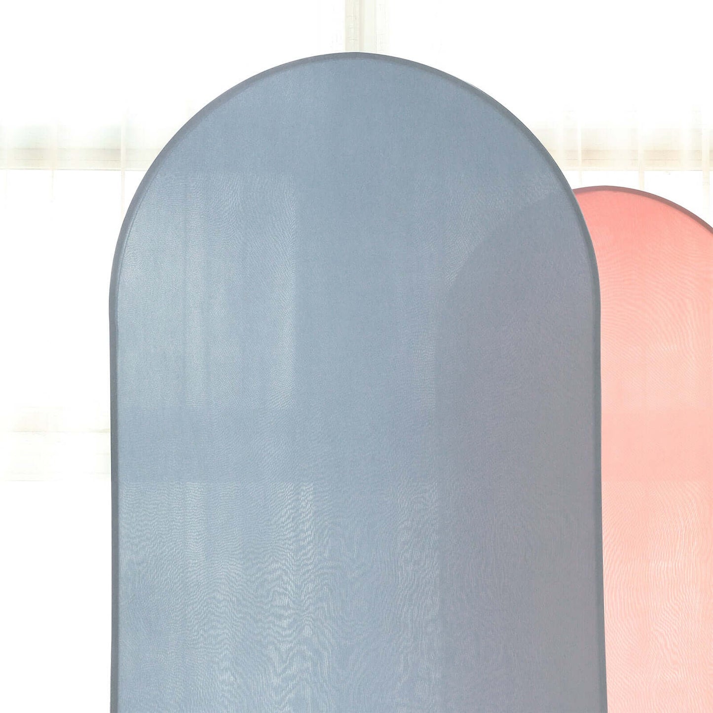 7ft Matte Dusty Blue Spandex Fitted Chiara Backdrop Stand Cover For Round Top Wedding Arch