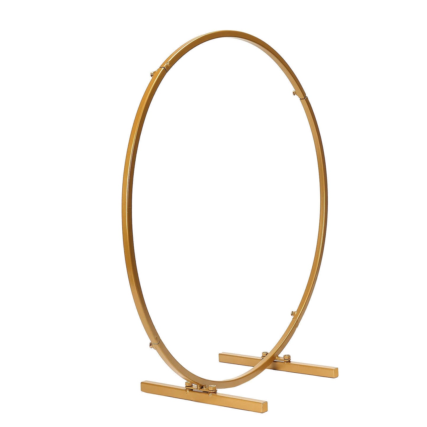 20" Gold Round Arch Wedding Centerpiece, Metal Hoop Wreath Tabletop Decor