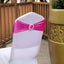 5 Pack Metallic Spandex Chair Sashes Fuchsia - Stretch Fit Chair Bands With Round Diamond Buckles