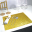 6-Pack Placemats Glitter Design Gold Sparkle Rectangle - Non-Slip Decorative Dining Table Mats 12"x18"