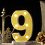 3D Marquee Number "9" Warm White 6 LED Lights Gold - Stylish Light-Up Accent for Events 6"