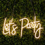23" Let's Party Neon Light Sign, LED Reusable Wall DÃ©cor Lights With 5ft Hanging Chain
