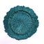 6-Pack Acrylic Plastic Round Charger Plates 13" in Peacock Teal with Reef Design, Dinner Charger Tableware