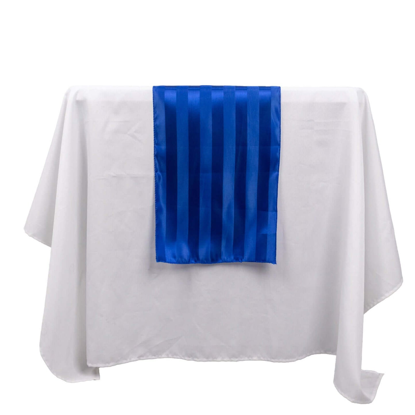 Satin 12"x108" Table Runner Royal Blue - Stripe Table Decor