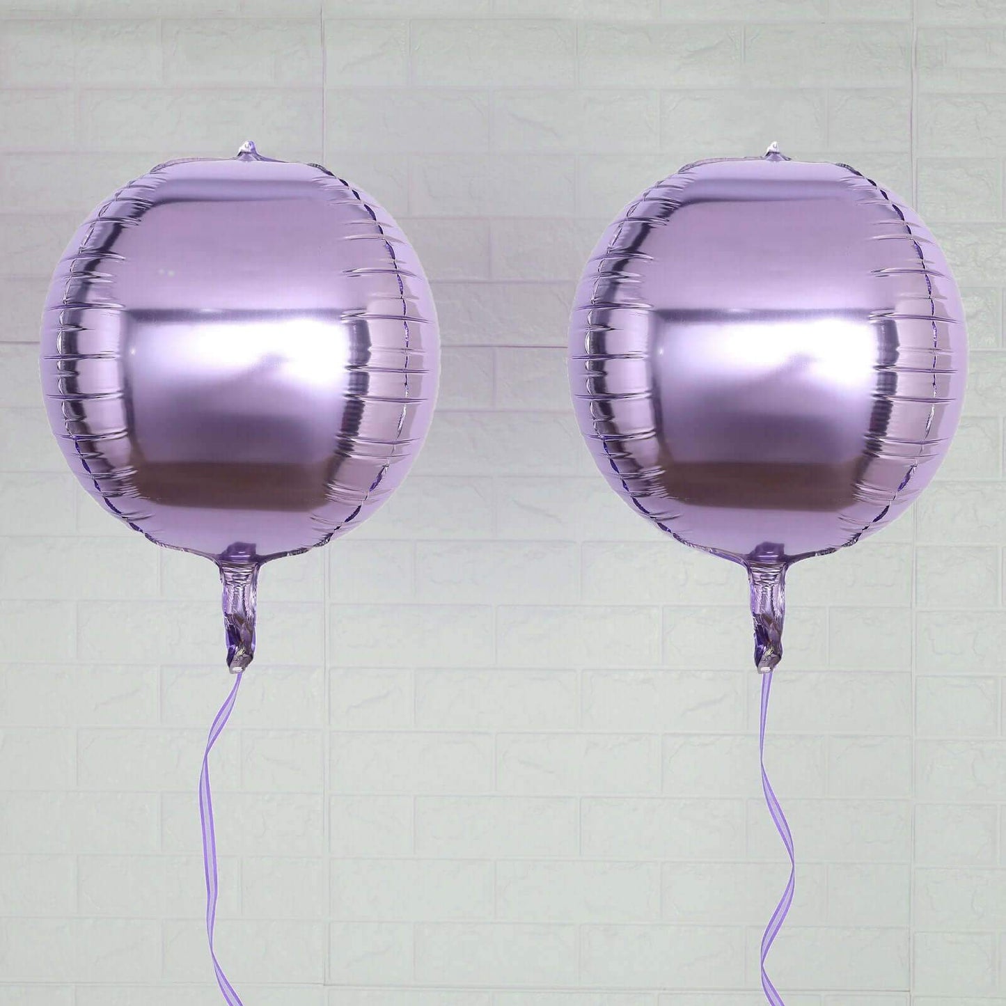 2 Pack 14" 4D Lavender Lilac Sphere Mylar Foil Helium or Air Balloons