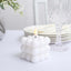 2-Pack LED Flameless Cube Candles Flickering Warm White/White - Battery Operated Bubble Design 2"