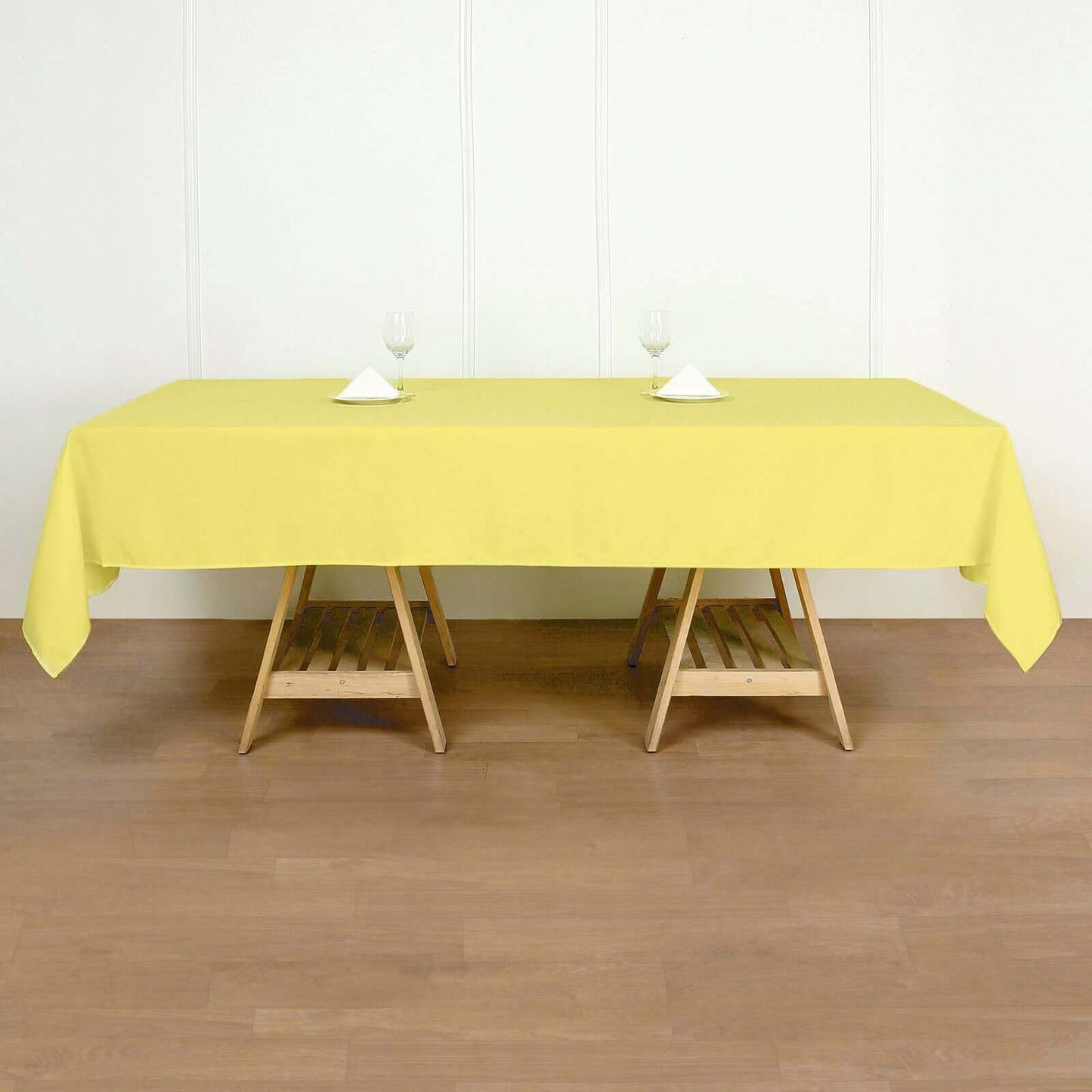 Polyester 60"x102" Rectangle Tablecloth Yellow - Durable and Stylish Table Cover