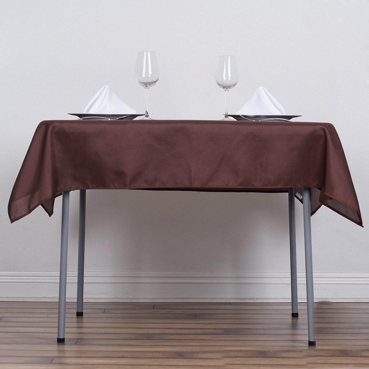 Polyester Square 54"x54" Tablecloth Chocolate - Wrinkle-Resistant & Durable Table Cover