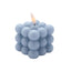 2-Pack LED Flameless Cube Candles Flickering Warm White Dusty Blue - Battery Operated Bubble Design 2"