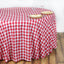 Polyester 108" Round Tablecloth White/Red - Checkered Buffalo Plaid Table Cover