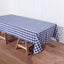 Polyester 60"x102" Rectangle Tablecloth White/Navy Blue - Checkered Buffalo Plaid Table Cover